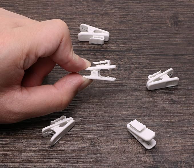 Mini Skater 1 Inch Length Small Earphone Wire Clips Headphone Mount Cable Clothing Clip Earbud Clip to Keep Earphone/Microphone Cord in Place for 1.5mm Wires Diameter Round Wire Earphones,6Pcs (White)