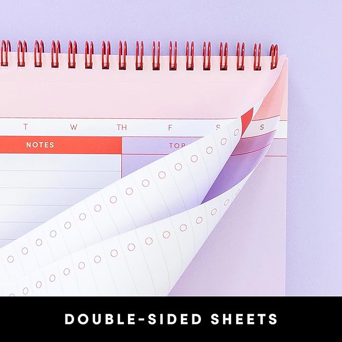 PAPERAGE To Do List Notepad, Daily To Do List Notebook, 60 Double-sided Tear-off Sheets, 1 Pack, 6.5" x 9.5", Undated Daily Planner Checklist for Office, School or Home (Black/White)