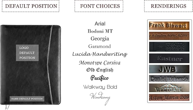 Calfinder Personalized Portfolio for Women&Men, Free Name Engrave,Customized Leather Padfolio with Logo or Name, Business Portfolio with A4 Writing Pad Holder for Resume,Gift for Father's Day