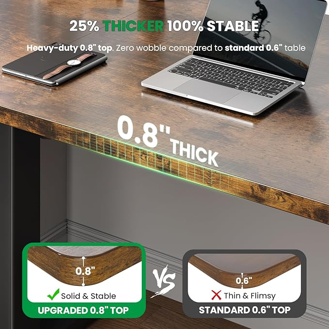 SIAGO Electric Standing Desk Adjustable - 55 x 24 Inch Sit Stand up Desk with 0.8 Inch Thick Tabletop - Adjustable Height Table with 3 Memory Preset, Cable Management for Home Office