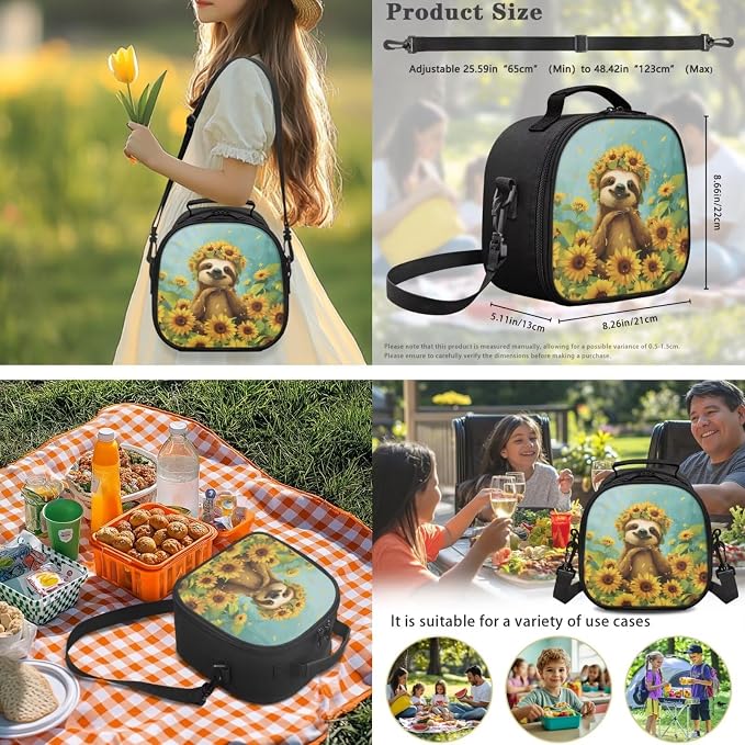 Ystardream Cute Sloth Backpack for School Girls Backpack with Lunch Box & Pencil Case & Water Bottle Sleeve for Kids 4-in-1 Bookbag Set Elementary Kindergarten School Supplies for Girls Schoolbag