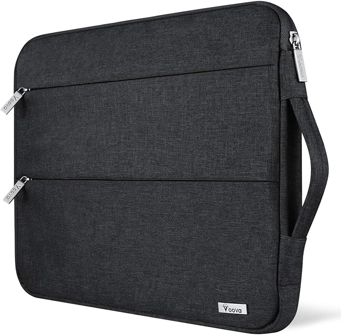 Voova 15.6 16 Inch Laptop Sleeve Case Compatible with MacBook Pro 16 M1/M2/M3/M4 Max 2019-2025, 15.6-16” Hp Lenovo Acer Asus, Waterproof Slim Computer Bag Cover with Handle, Black