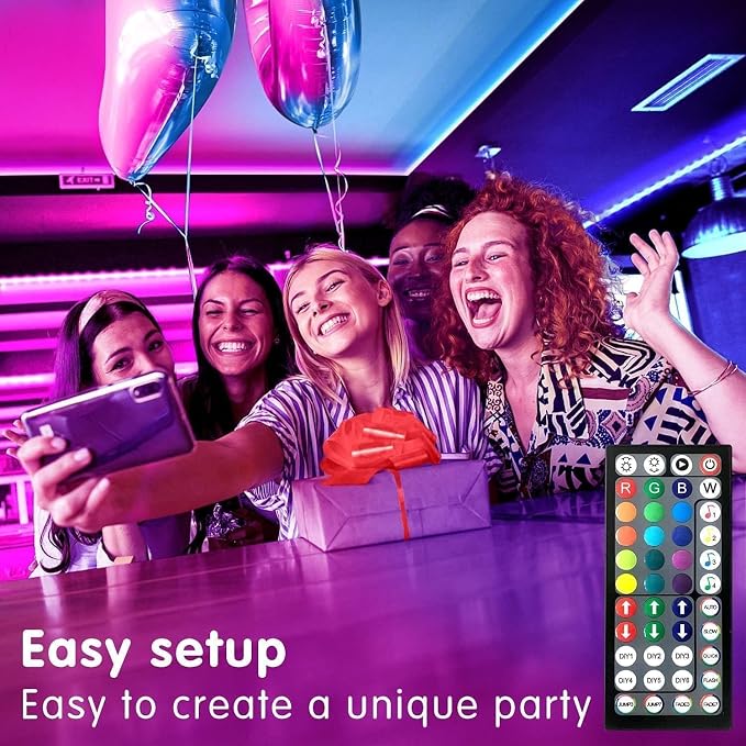 Tenmiro 50ft Led Strip Lights, Smart Led Lights Strip Music Sync Color Changing Lights App Control and 23keys Remote, Led Lights for Bedroom Party Home Decoration