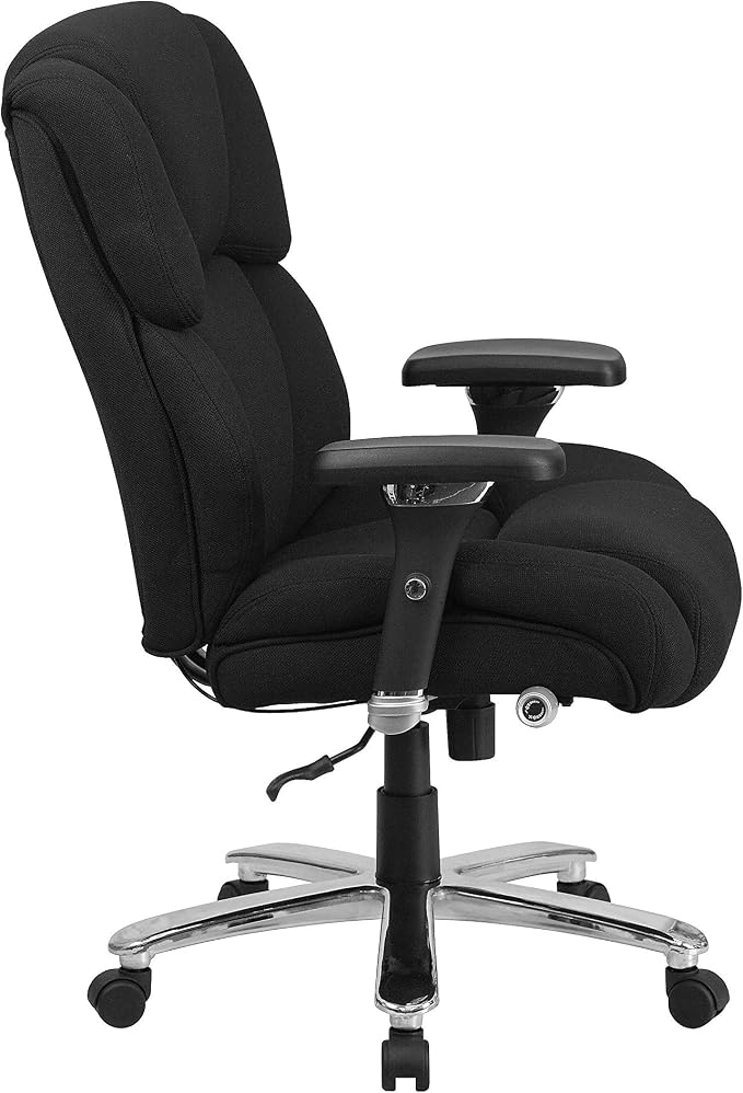 Flash Furniture HERCULES Series 24/7 Intensive Use Big & Tall 400 lb. Rated Black Fabric Executive Ergonomic Office Chair with Lumbar Knob