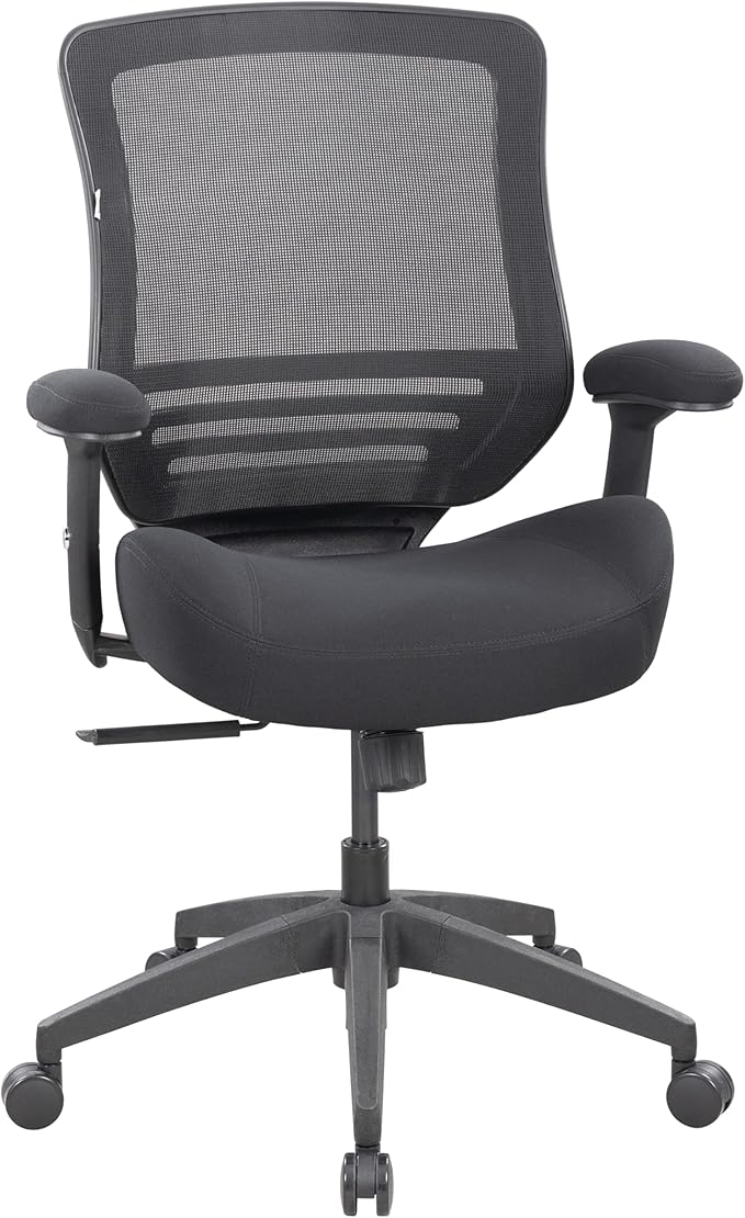 BOLISS Office Chair Mesh Ergonomic Super Soft Thick and Wide Cushion Computer Desk Chair Height Adjustable Arms and Lumbar Support Reduce Back Pain (Black)