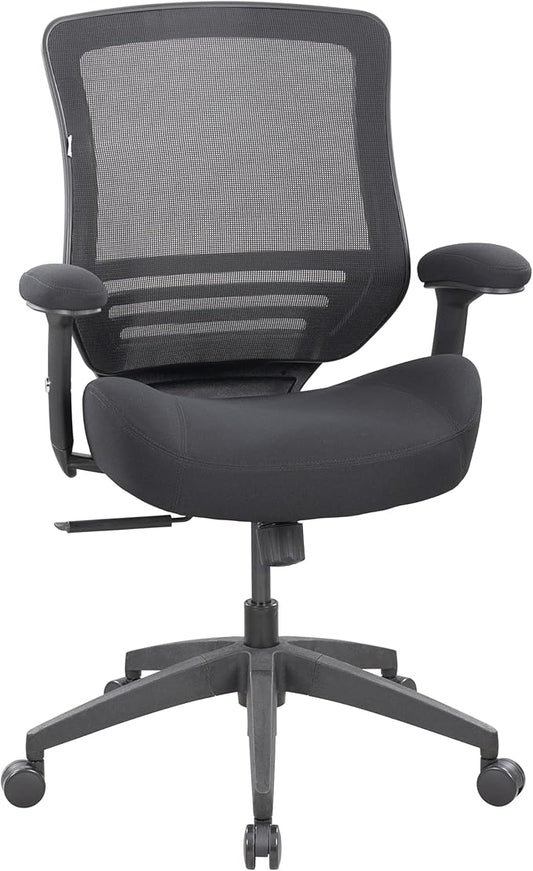 BOLISS Office Chair Mesh Ergonomic Super Soft Thick and Wide Cushion Computer Desk Chair Height Adjustable Arms and Lumbar Support Reduce Back Pain (Black)