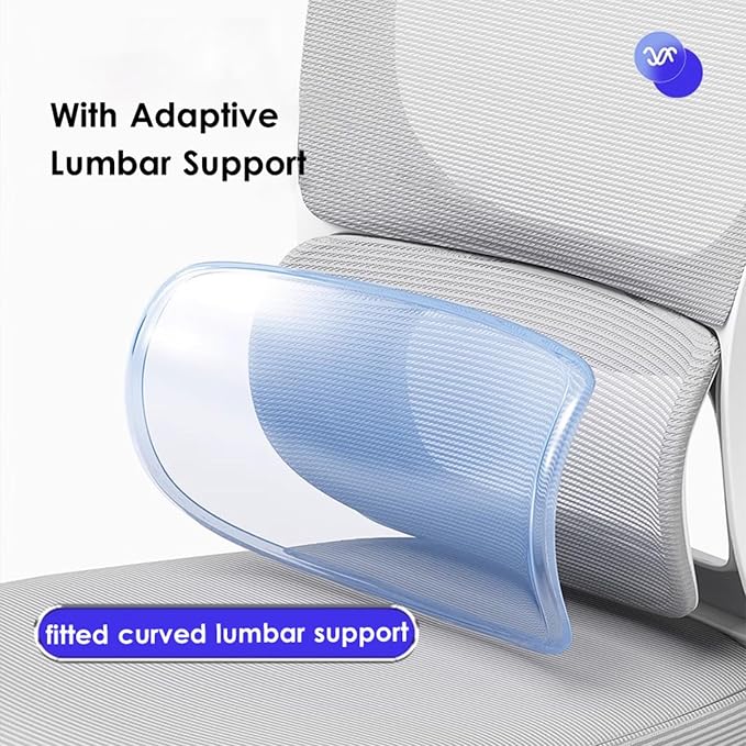 Ergonomic Office Chair, Heavy Duty Executive Task Chair with Adaptive Lumbar Support & Headrest, Breathable Mesh Swivel Desk Chair with Flip Up Armrest