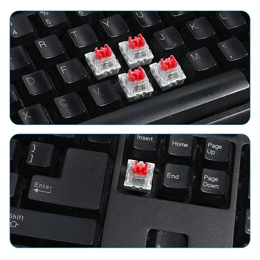 Mechanical Keyboard Switches, 50 Pcs 3 PIN Red Keyboard Clickers for 3D Prints Dustproof Clicky Switches Replacement for Most Gaming Keyboards