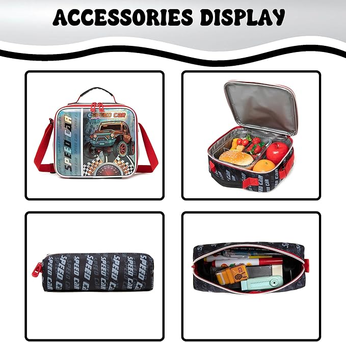 Roller Backpacks for Kids Backpacks Boys Rolling Backpack for School Backpack with Wheels for Kids with Lunch Box Pencil Case for Elementary Back to School Supplies