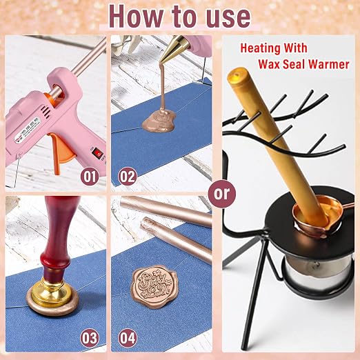 Sealing Wax Sticks, Paxcoo 20pcs Wax Seal Sticks, Glue Gun Sealing Wax Sticks for Wedding Invitations, Letter, Envelope, Cards and Crafts (Champagne Color)