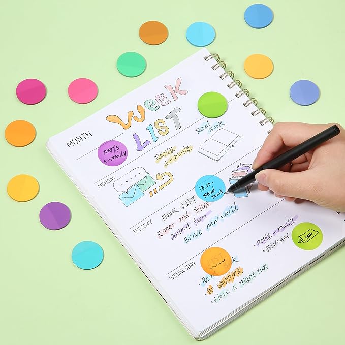 Mr. Pen- Transparent Sticky Note Set, 560Sheets, Colorful, Round Transparent Sticky Notes Set, Stocky Notes for Bible Journaling