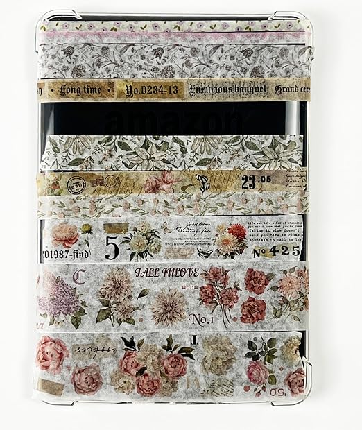 Roses Washi Tape Set 21 Rolls，Decorative Floral Botanical Writable for Scrapbooking, Junk Journal Supplies, Bullet Journaling, Planner, DIY Arts Crafts