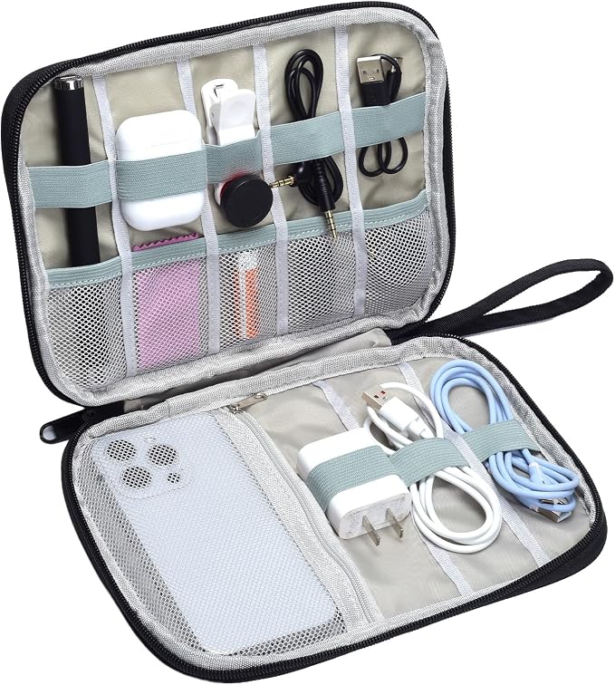 1 Pack Electronics Travel Organizer Case Tech Accessories Cord Storage Bag