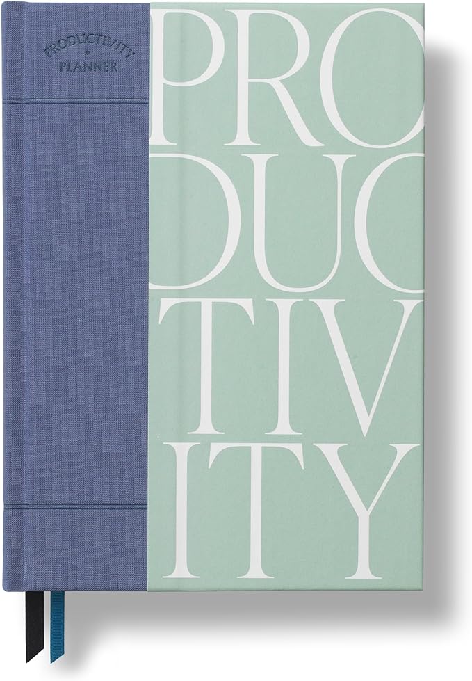 Papier Modern 16-Week Undated Productivity Planner | Serif Fabric Hardcover | Planning & Motivation Essential | Daily, Weekly Goal Setting | Plan Fitness, Health, Business & Life Success | A5 Size