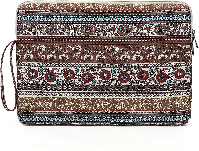 Laptop Sleeve 13.3 inch14 Inch, 15.6inchWater Resistant Traveling Computer Cover with Handle, Shockproof Protective Carrying Laptop Case (Y8-Khaki Bohemia, 14 inch)