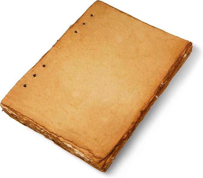 Wanderings Vintage A5 6-Ring Blank Binder Planner Inserts - 8.3 x 5.6" - Thick Handmade Antiqued Blank Loose Leaf A5 Paper Refills Compatible with Filofax 6 Hole 35 Sheets 70 Pages