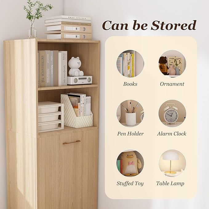 Folding Out Desk with Storage Shelves, Expandable Hidden Computer Desk, Foldable Space-Saving Pull Out Murphy Table, Writing Table with Wheels for Home Office Bedroom Small Spaces (Natural Wood.)