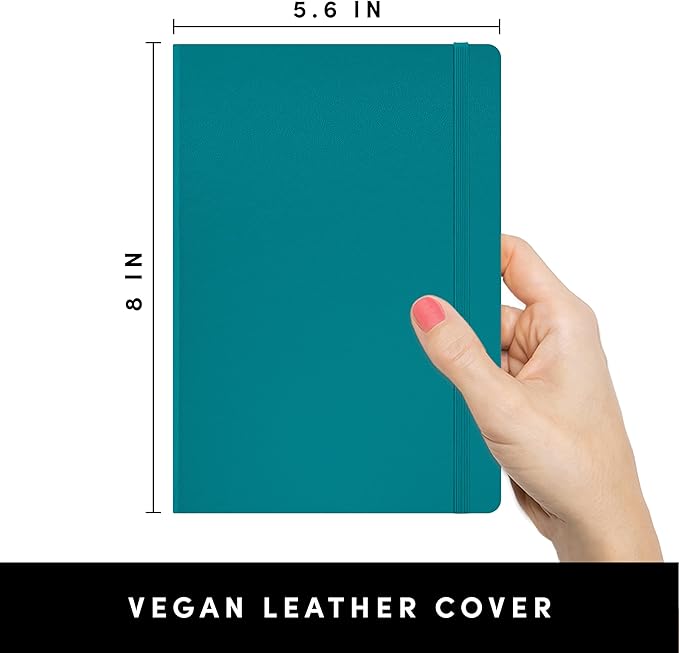PAPERAGE Lined Journal Notebook, Hardcover Journal for Women & Men, 252 Pages, (5.6 in x 8 in), College Ruled Journaling Notebook for Work, School Supplies & Note Taking, (Turquoise)