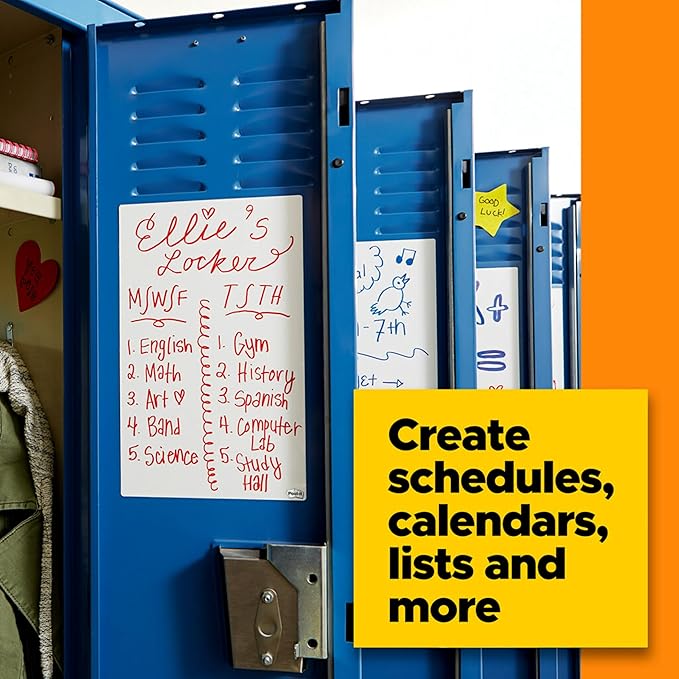 Post-it Dry Erase Sheets, 7 in x 11.3 in, 24 Sheets, Sticks Securely and Removes Cleanly