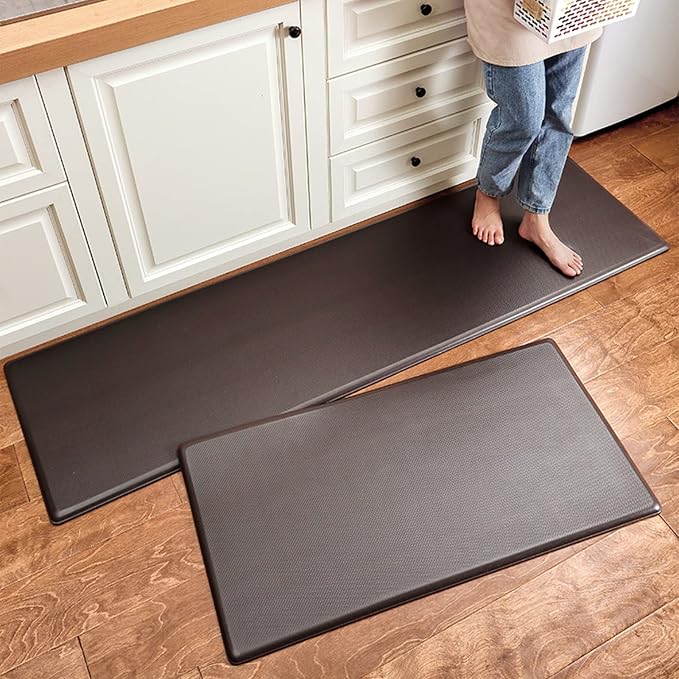 VXHCS 7/10" Extra Thick Anti Fatigue mats for Kitchen Floor, 20"x39" Standing Desk Mat Ergonomic Waterproof Mat, for Home, Office, Laundry, Black