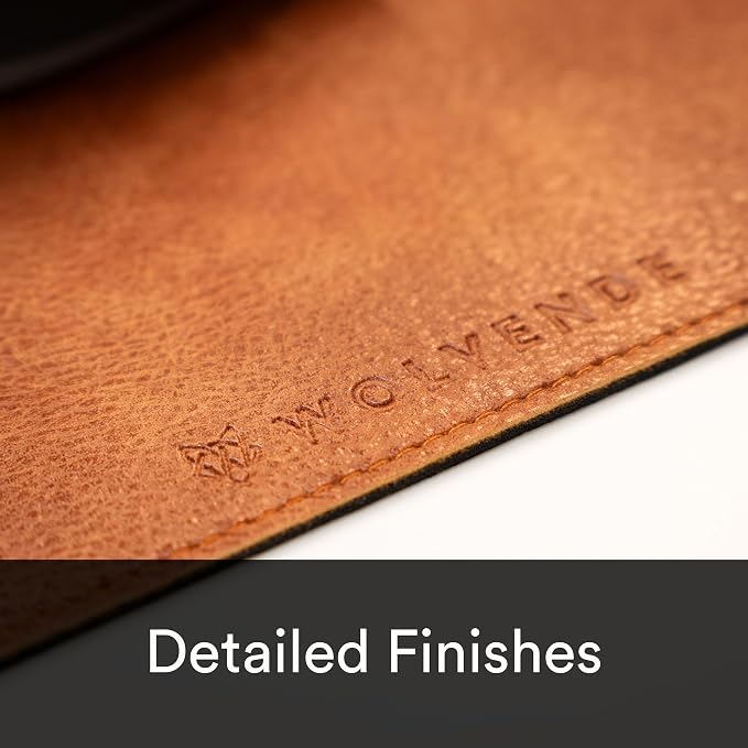 Premium Distressed Faux Vegan Leather Desk Mat | Multifunctional Desk Pad for Home Office | (Brown/Tan, 12" x 27.5") | Hard-wearing distressed vegan leather, desk & mouse pad for writing, gaming, home office and everyday desk protection