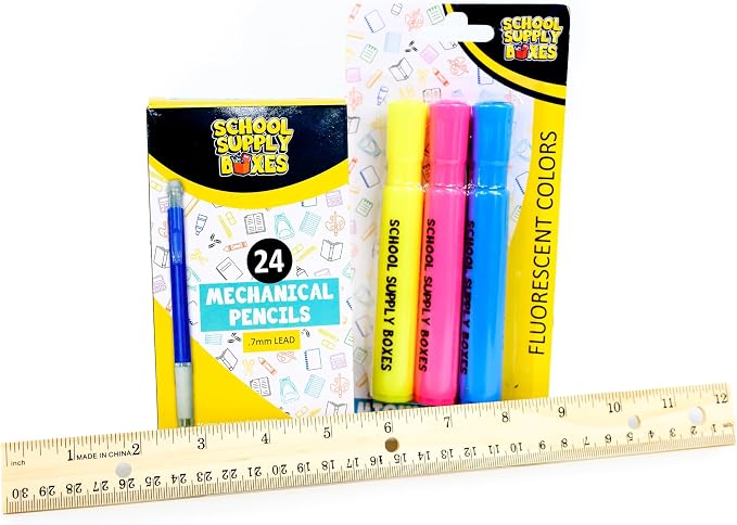 School Supply Boxes | 17" Clear Backpack Bundle Pallet (180 Backpacks) for High School | Back to School Bookbag with Supplies | Pencil Pouch, Notebooks, Filler Paper, Folders & More