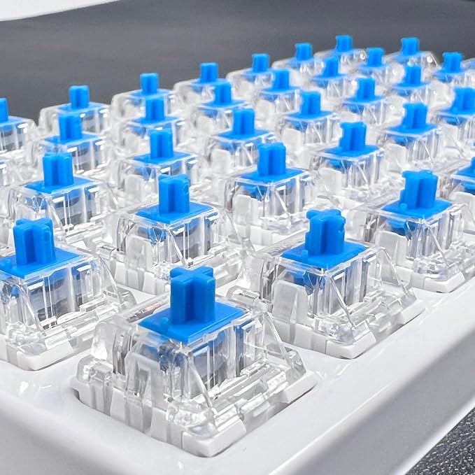 Zhouwang 72PCS Blue Switches,3 Pin Replacement Dustproof Mechanical Keyboards Switches, Suitable clicker for 3D Prints and Gaming Keyboards