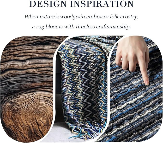 Kitchen Rugs Sets of 2-Non Slip Kitchen Mats for Floor-Thick Stain Resistant Vintage Kitchen Floor Mat Runner Carpet for Hallways Entryway Laundry Room Washable（Navy Blue 22"x59"+20"x32"）