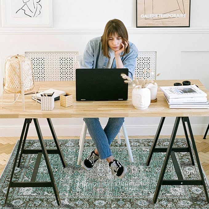 Office Chair Mat for Hardwood Floor, 72"x48" Easy Glide Computer Desk Mat Protector for Rolling Chair Under Desk Rug Nonslip Backing, Machine Wash, (Modern)