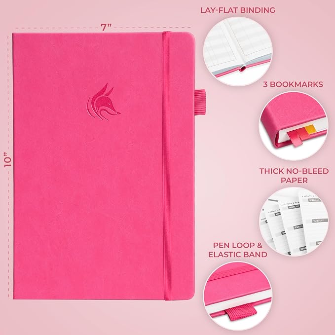 Clever Fox Planner Large – Undated Weekly & Monthly Planner for Productivity, Time Management & Goals – Organizer Journal – 7x10” (Hot Pink)