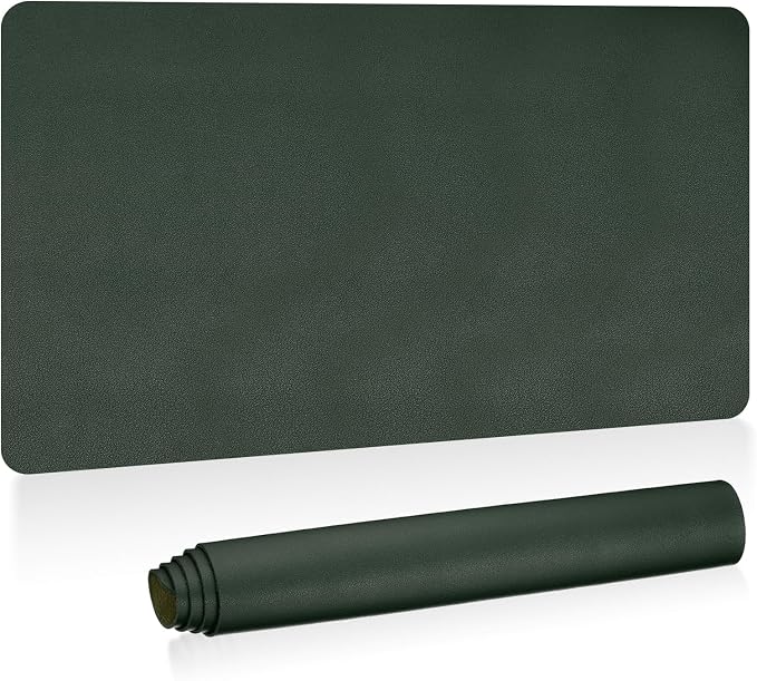 PATIKIL Dark Green Large Desk Mat - 35" x 17" Waterproof PU Leather Non-Slip Dual Sided Office/Home Desk Pad