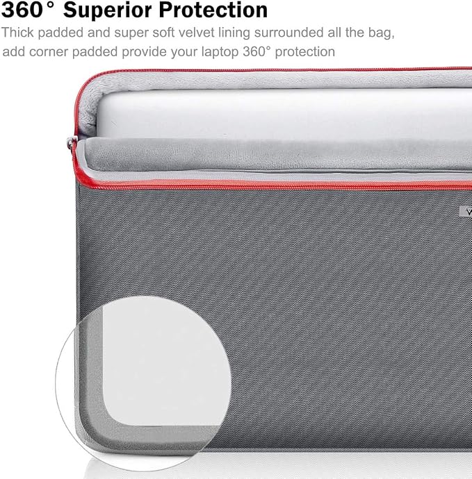 Voova Laptop Sleeve Case 14 15 Inch with Handle, 360° Protective Waterproof Slim Computer Bag Cover Compatible with MacBook Air 15 M2/M3/M4 2024-2025, MacBook Pro 14, Hp Chromebook 14, Grey