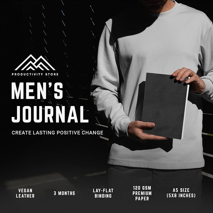 PRODUCTIVITY STORE Better Man Journal - Gratitude Journal – 5 Minute Journal - Reflection Manifestation Journal for Mindfulness & Self Care Journal – Goal/Guided Gratitude Journal for Men