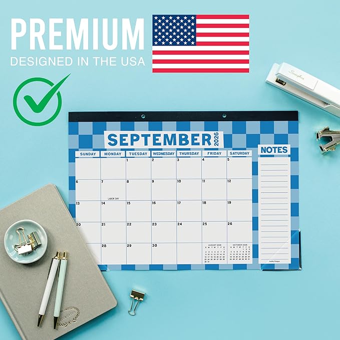 Hadley Designs Large Teacher Desk Calendar 2026-2027 - Desktop Calendar 2026, 18-Month Desk Calendars for Home, Office & Classroom, Cute Classroom Must Haves, Back to School Teacher Gifts