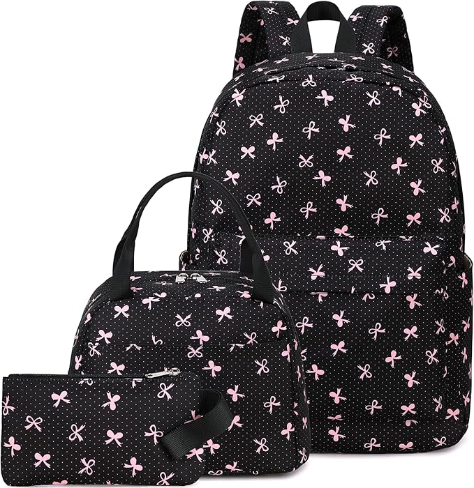 LEDAOU Backpack for Girls School Bag Kids Bookbag Teen Backpack Set Daypack with Lunch Bag and Pencil Case | Kids