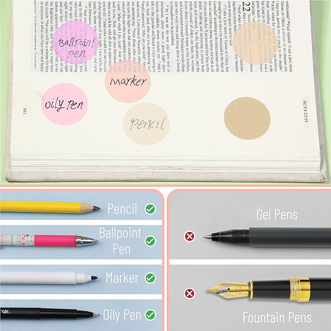 Mr. Pen- Transparent Sticky Note Set, 560Sheets, Colorful, Round Transparent Sticky Notes Set, Stocky Notes for Bible Journaling