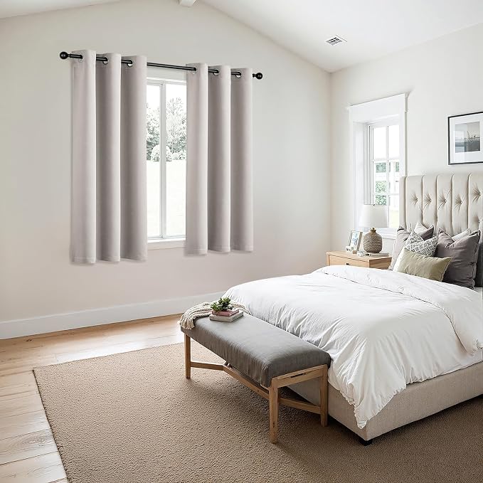 MIULEE Blackout Curtains for Bedroom Living Room 2 Panels, Thermal Insulated Room Darkening Drapes Grommet Noise Reducing Light Blocking Window Treatments 54 Inches Long 40x54 Inch Cobblestone