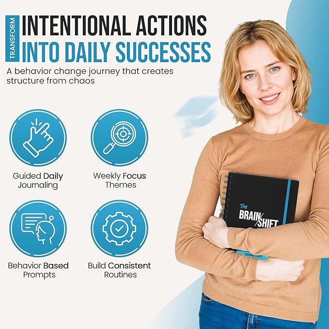 The Behavior Shift Brain Shift Journal: Decisions & Goals - Productivity Planner with Guided Prompts for Personal growth, Goal & Decisions - Gratitude & Manifestation journal -13 Week Self Care Tool