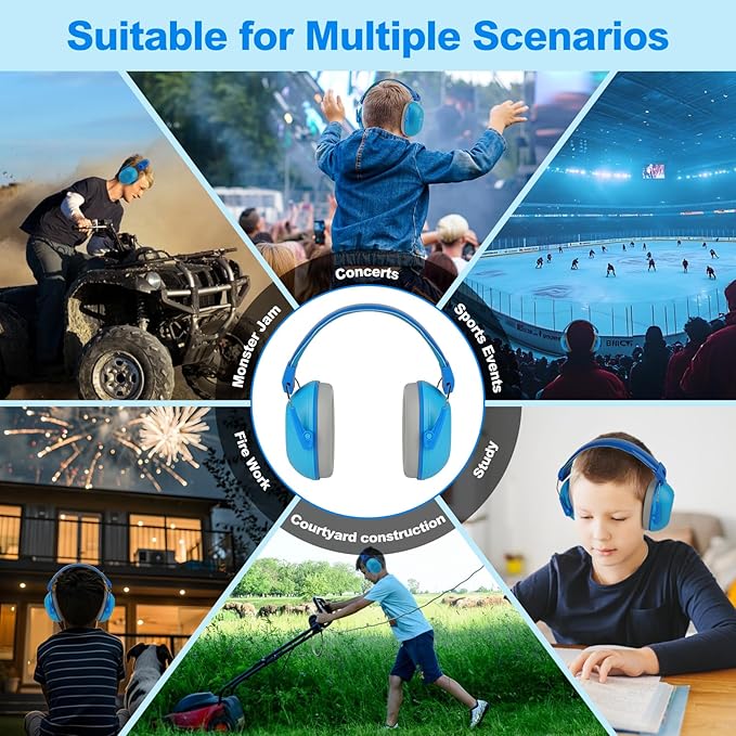 Noise Cancelling Headphones for Kids, Kids Ear Protection 28dB SNR Noise Reduction Ear Muffs for 3-16 Years Toddler/Children, Noise Cancelling Hearing Protection For Fireworks/Monster Truck
