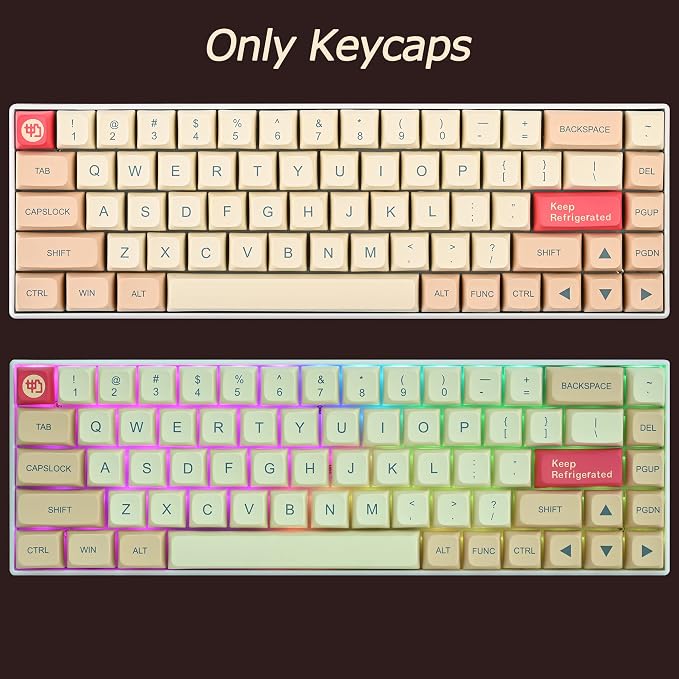 Fogruaden PBT Keycaps 139 Keys Soymilk Keycap Set Dye-Sublimation Custom Keycaps XDA Profile Cute Keycap for Mechanical Keyboard