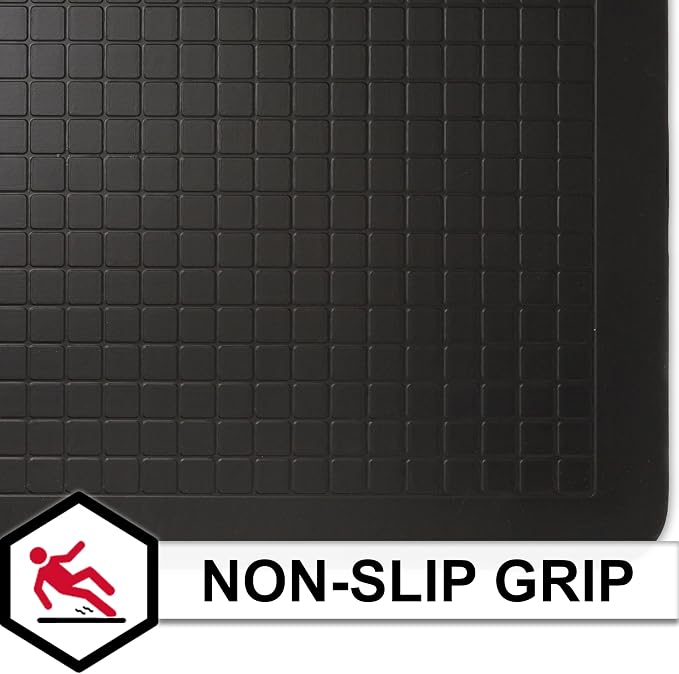 Tempur-Pedic Ultra Comfort Anti-Fatigue Lattice Raven 1' 8" x 3' 6" Kitchen Floor Mat Cushioned Ergonomic Standing Desk Mat Waterproof Non-Skid Foam