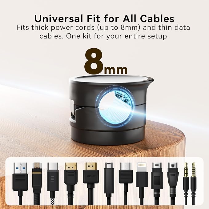 5 in 1 Magnetic Cord Organizer Set + 1 * 360°Rotating Cable Clips [ 1S Lock & Cable Smooth Adjustable] Strong Adhesive Cord Holder for Car Office Desk Cable Management, Desk Accessories for Men Women | 5 in 1 Magnetic Cord Organizer，360°Rotating Cable ...