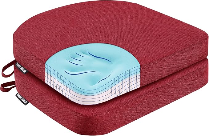 Nordjager Chair Cushions for Dining Chairs, 2 Pack Memory Foam Cushion | 2.5" Thick Chair Cushion; Waterproo Surface with 17" x 16" Size for Kitchen & Dining Chairs, Secure Ties and Washable Cover.