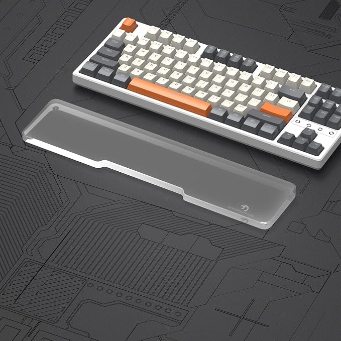 Acrylic Keyboard Wrist Rest - TENKEYLESS (TKL) 80% Keyboard- Mechanical Keyboards Ergonomic Palm Rest for Computer Keyboard,Anti-Slip Base,Wrist Pad for Laptop,Office & Home-Easy Typing