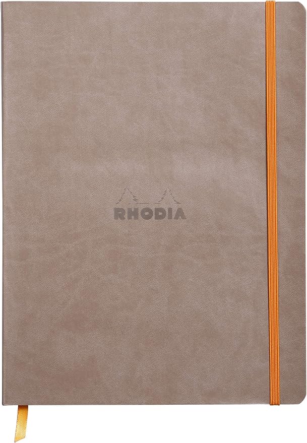 Rhodia Rhodiarama SoftCover Notebook - 80 Lined Sheets - 9 3/4 x 7 1/2 - Taupe Cover (117504C)