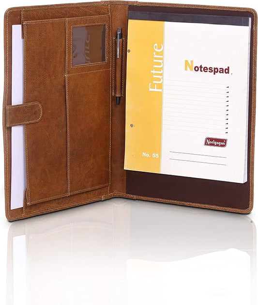 Leather Business Portfolio Business Personal Organiser Folder Full Grain Leather padfolio by KomalC