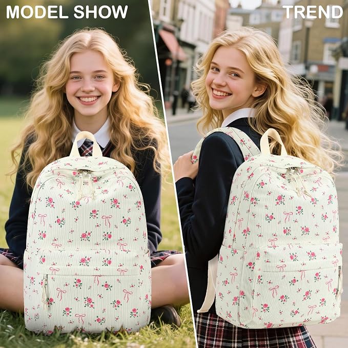 LEDAOU Backpack for Girls School Bag Kids Bookbag Teen Backpack Set Daypack with Lunch Bag and Pencil Case | Kids