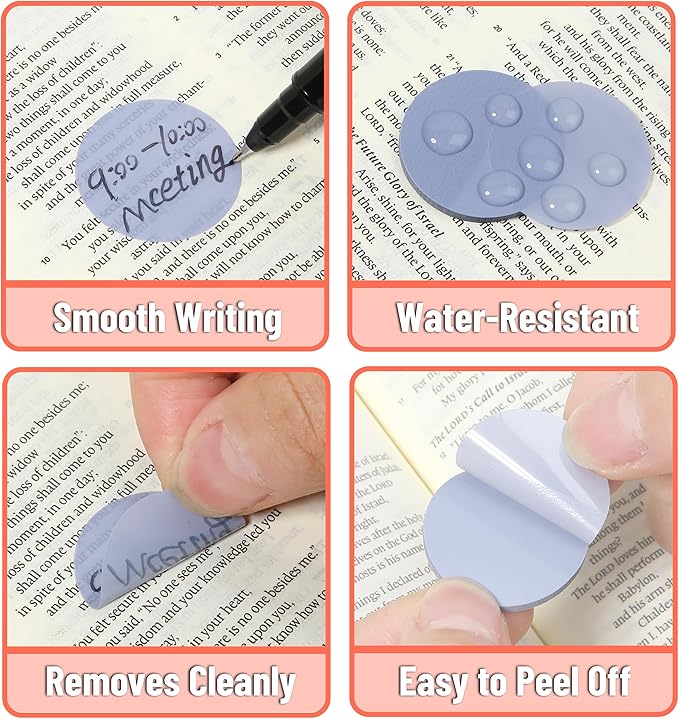 Mr. Pen- Transparent Sticky Note Set, 1120Sheets, Colorful, Round Transparent Sticky Notes Set