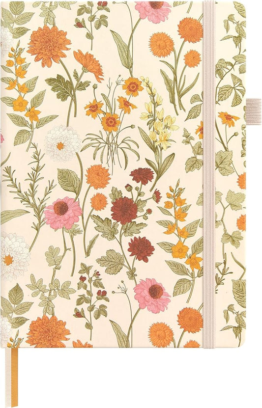 &And Per Se Lined Hardcover Notebook – A5 5.7"x8" College Ruled, 160 Pages, 100gsm Thick Paper – Aesthetic Journal for Women, Gift-Ready Planner, Everyday Writing Notebook (Wild Flowers)