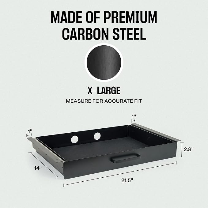 Under Desk Drawer Slide Out Attachment - Carbon Steel Undermount Table Drawer with Cable Management, Pull Out Add-On Storage for Office & Standing Desks (21.5" x 14" x 2.8")